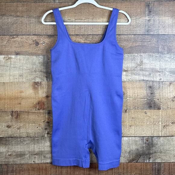 Athleta Aurora Bodysuit Shortie Shorts Purple Blue Size Medium - Picture 2 of 11